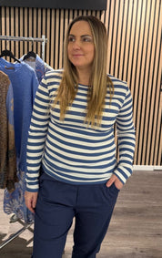 Begonia - Topp - Randig - Denimblå- Nyhet