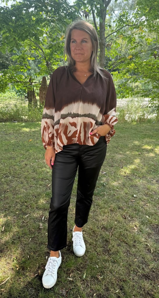 Belladonna - Blus - Mönster - Brun - Nyhet