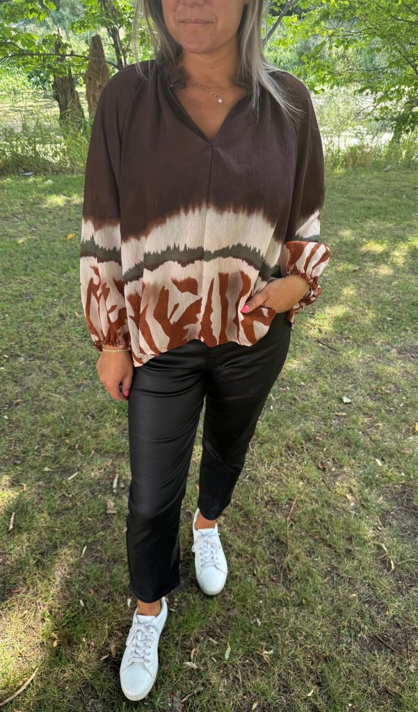 Belladonna - Blus - Mönster - Brun - Nyhet