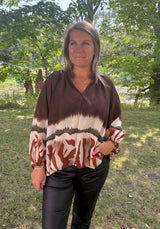 Belladonna - Blus - Mönster - Brun - Nyhet