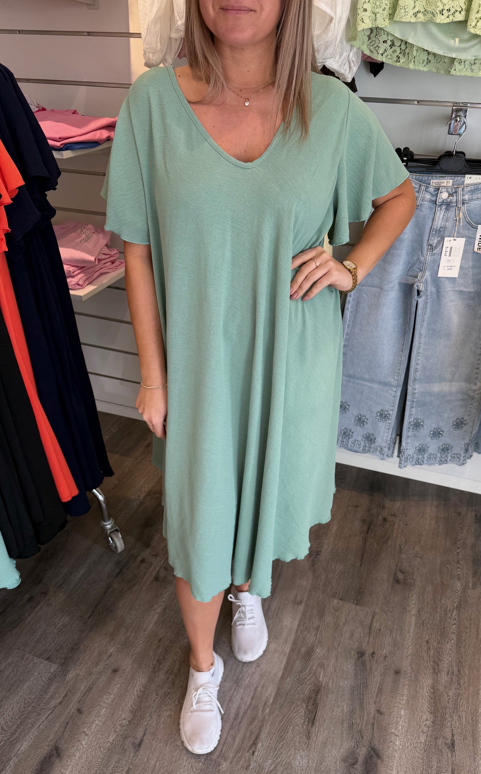 Berit - Klänning - Ljus Khaki