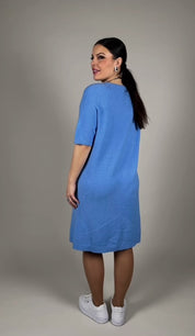 Bessie - Finstickad klänning - Blå