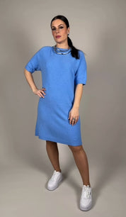 Bessie - Finstickad klänning - Blå