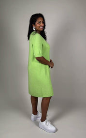 Bessie - Finstickad klänning - Grön