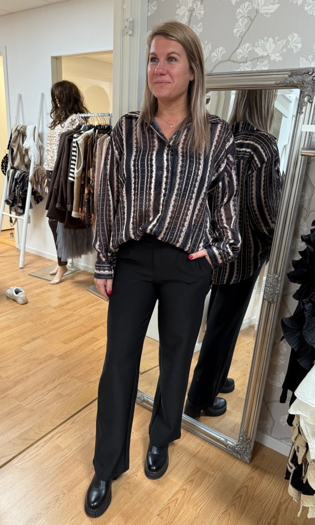 Alexandra - Blus - Glittrig - Svart/Brun/Beige - Nyhet