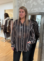 Alexandra - Blus - Glittrig - Svart/Brun/Beige - Nyhet