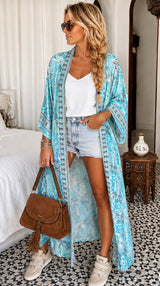 Bree Boho Kimono Blå