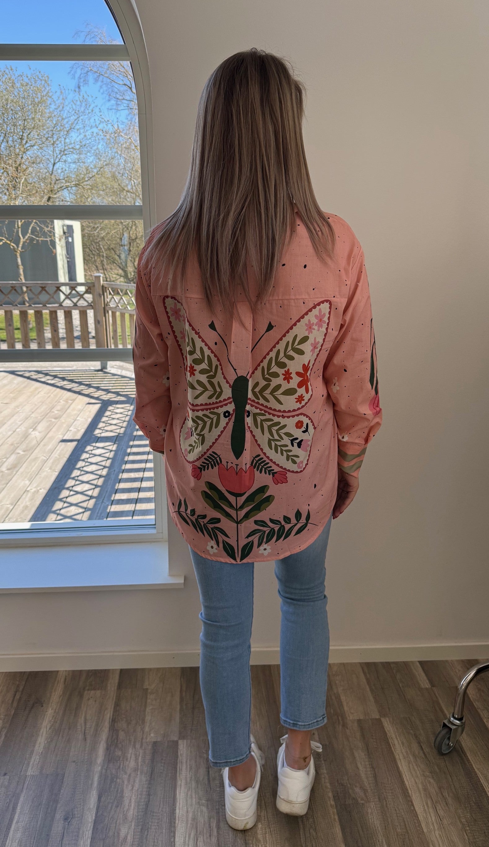 Bryna Skjorta Rosa fjäril
