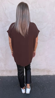 Calla- Blus V-ringad - Choco