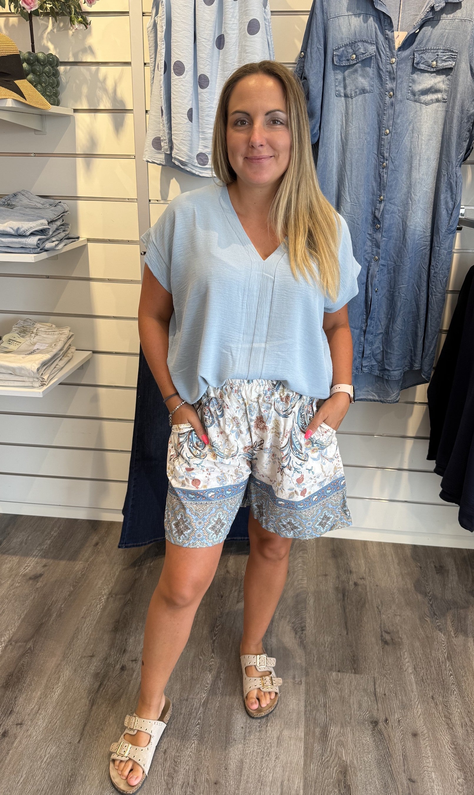 Calla Topp Denimblå