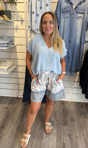 Calla Topp Denimblå