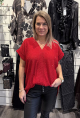 Calla Topp Strass Röd