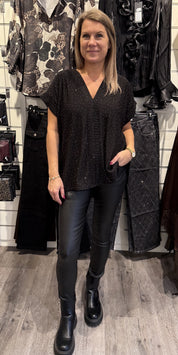 Calla Topp Strass Svart