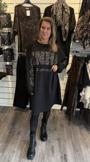 Cannes klänning Copenhagen Leopard Svart