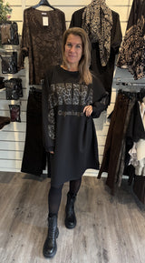 Cannes klänning Copenhagen Leopard Svart