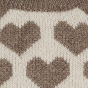 Cara - Stickad tröja hjärtan  -Beige