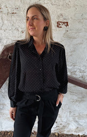 Carina - Blus Glitter Svart