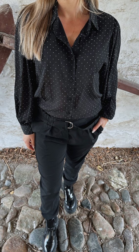 Carina - Blus Glitter Svart