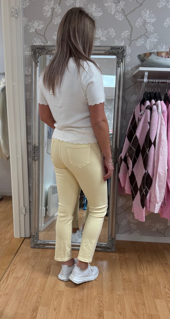 Carina - Jeans - Raka - Ljusgul  - Nyhet