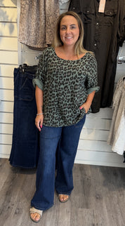 Carla bomullstopp leopard khaki