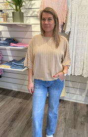 Cassie - Stickad Topp - Beige