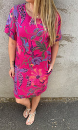 Miranda - Linnetunika Flower - Cerise - Nyhet
