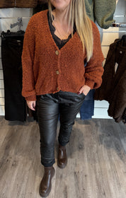 Christina stickad kofta Rost