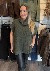 Christy stickad polo Military
