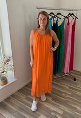 Ciara - Silkesklänning - Blommor - Orange - Nyhet
