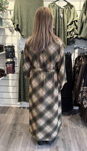 Cosima Maxiklänning Rutig Khaki
