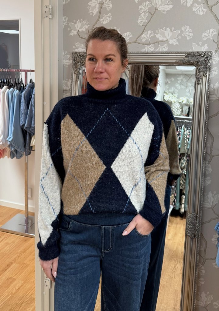 Danii  - Polotröja -Rutig-  Navy