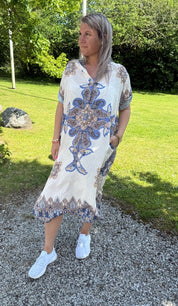 Dina - Tunika -Mönster  -Beige/Denim  - Nyhet