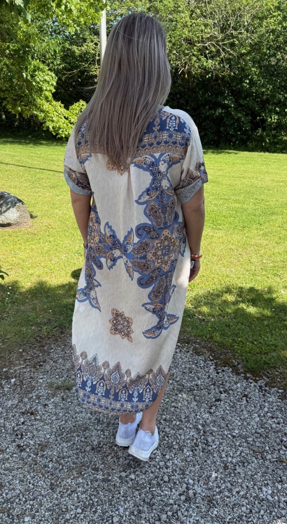 Dina - Tunika -Mönster  -Beige/Denim  - Nyhet