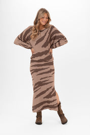 Eleanor kjol zebra taupe