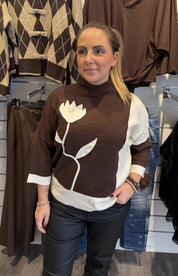 Elena Ponchotröja Blomma Choco