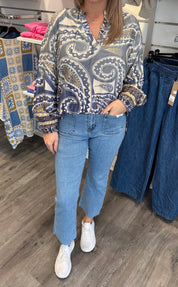 Ella - Blus - Mönster - Blå