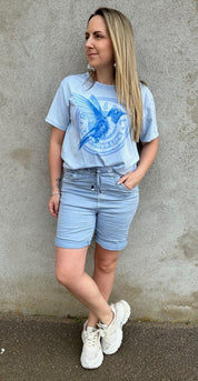 Ella MDC146 - Shorts med knyt - Blå