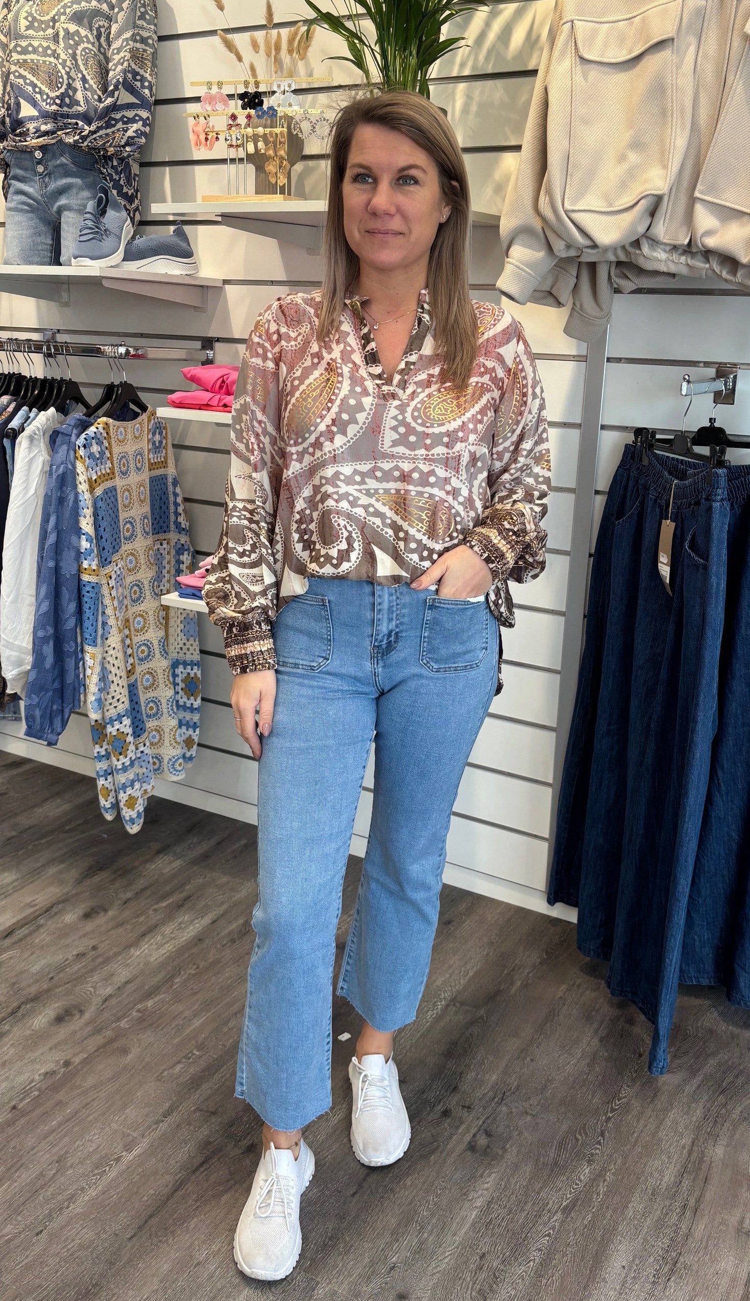 Ella - Blus - Mönster - Rosa