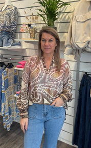 Ella - Blus - Mönster - Rosa