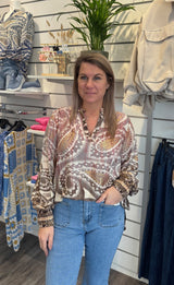 Ella - Blus - Mönster - Rosa