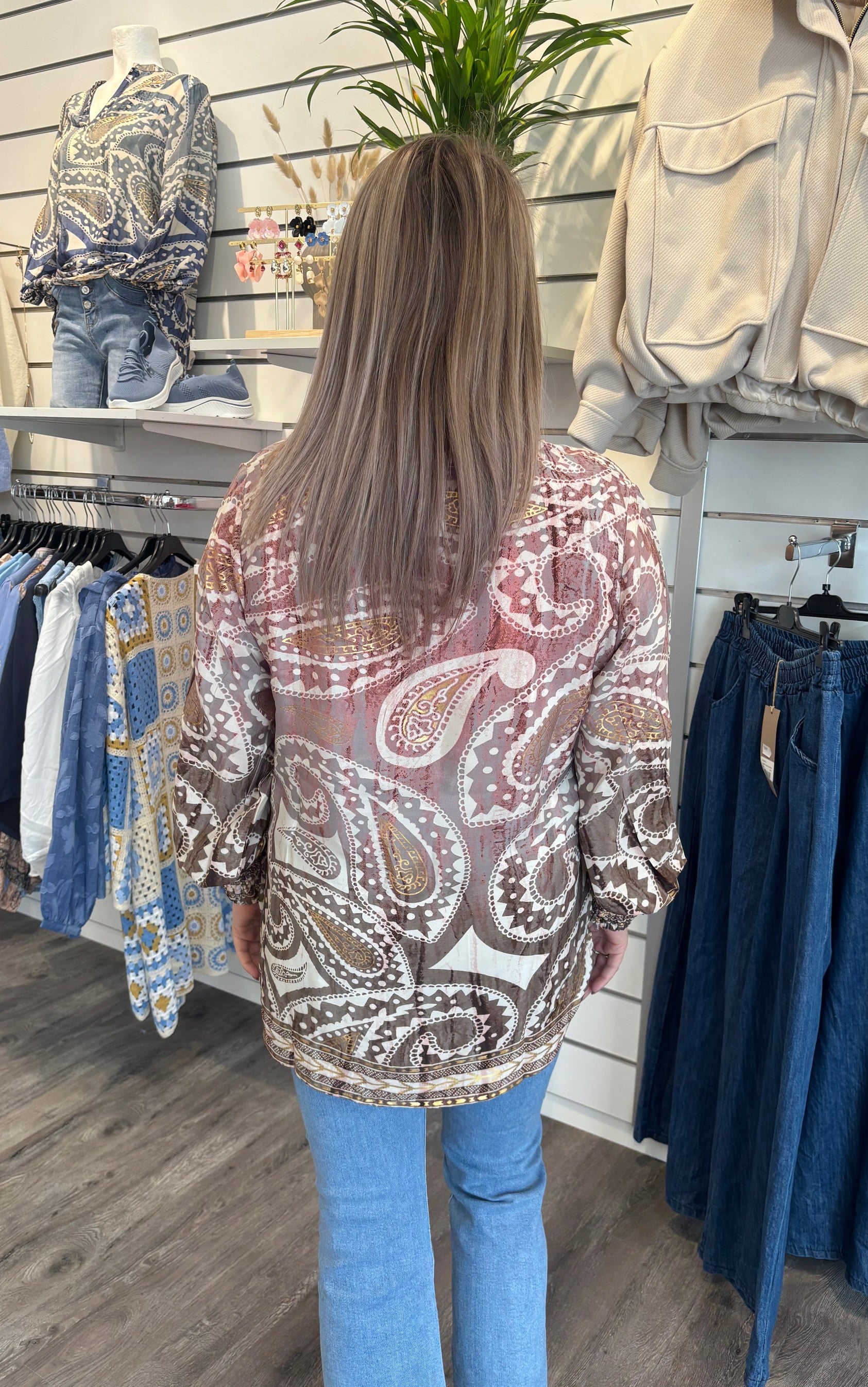 Ella - Blus - Mönster - Rosa