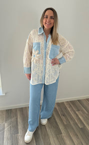 Ellen Jeansskjorta med spets