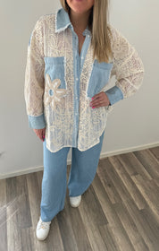 Ellen Jeansskjorta med spets