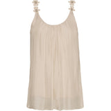 Ellen - Satinlinne - Blommor - Beige  - Nyhet
