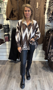 Ellen satinblus Choco/Creme
