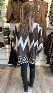 Ellen satinblus Choco/Creme