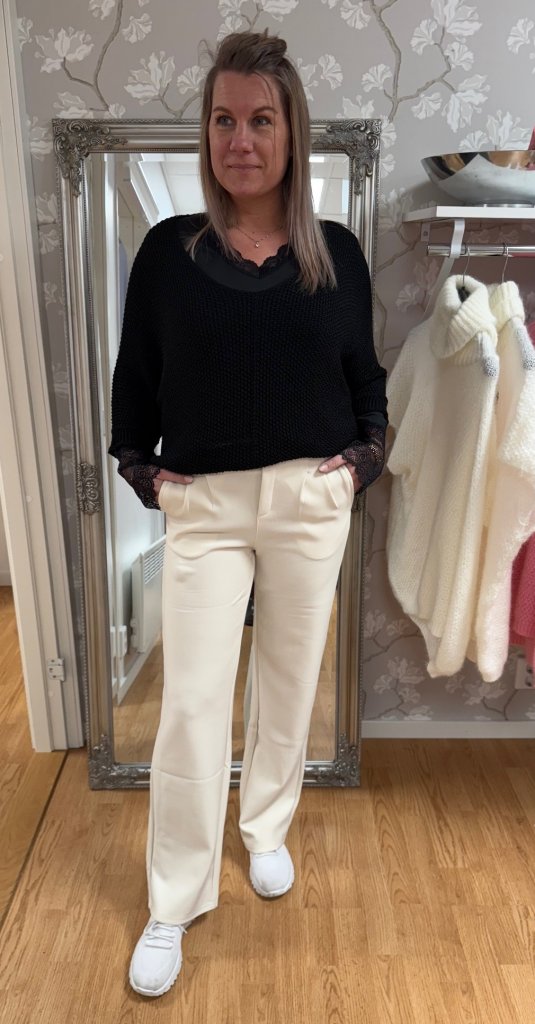 Elma - Kostymbyxor- Superstretch- Creme - Nyhet