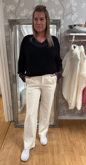 Elma - Kostymbyxor- Superstretch- Creme - Nyhet