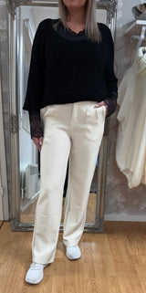 Elma - Kostymbyxor- Superstretch- Creme - Nyhet