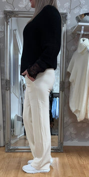Elma - Kostymbyxor- Superstretch- Creme - Nyhet